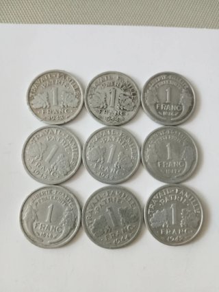 58 Monedas Francesas 5 Centimes Varias Fechas