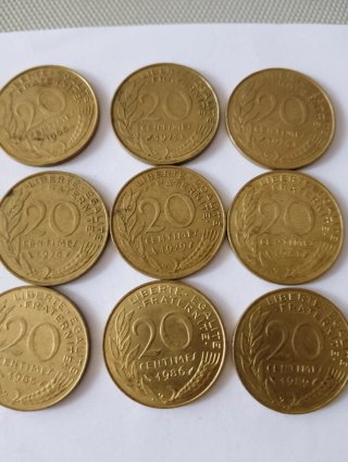 58 Monedas Francesas 5 Centimes Varias Fechas