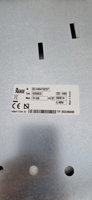Placa vitrocerámica Teka 3 fuegos