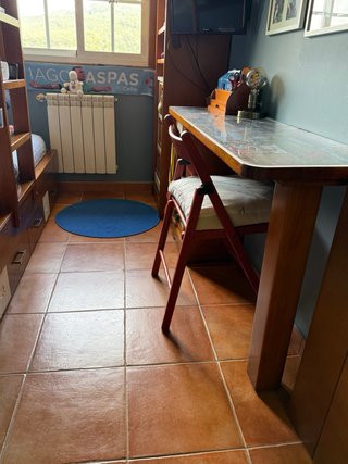 Cama tren pino con escritorio y silla