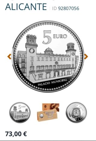 Estuche Moneda Plata Alicante
