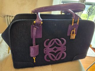 Bolso tipo loewe Azul y Morado