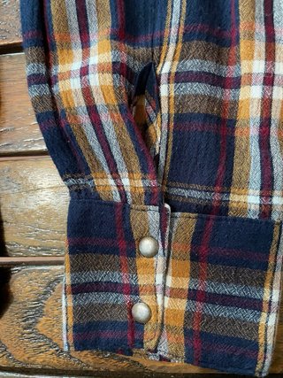 Camisa xadrez azul e multicolor