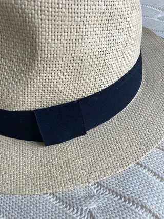 Gorro Panama Beige con cinta negra