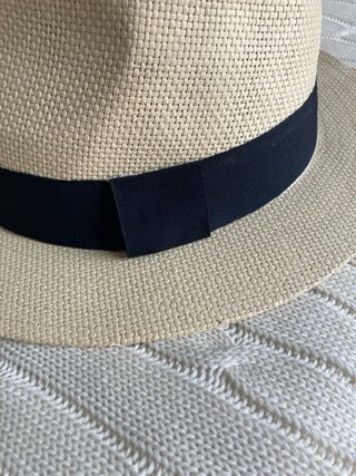 Gorro Panama Beige con cinta negra