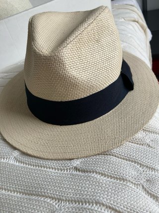 Gorro Panama Beige con cinta negra