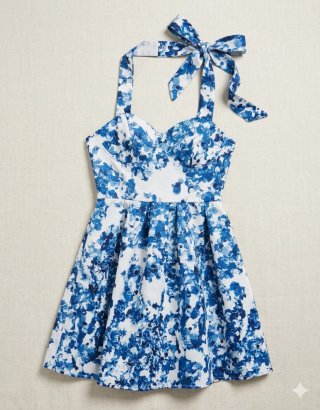 Vestido Veraniego Azul y Blanco