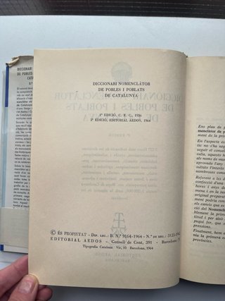Diccionari Nomenclator Pobles i Poblats Catalunya