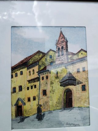 Cuadro acuarelas Segovia enmarcado