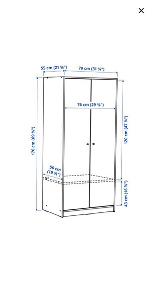 Armario Ikea 2 puertas blanco