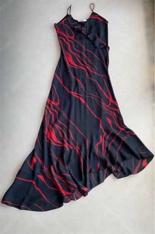 Abito lungo estivo donna nero rosso