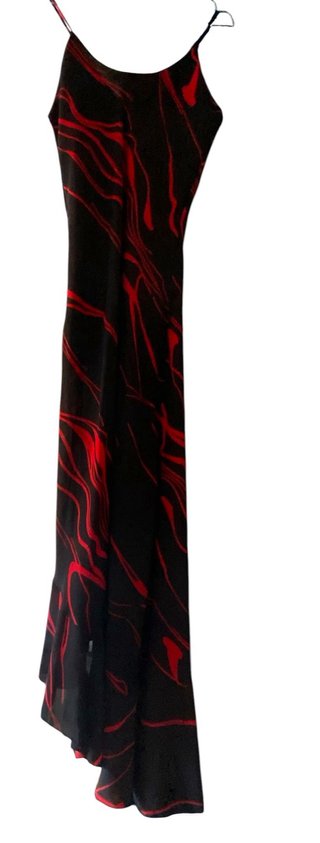 Abito lungo estivo donna nero rosso