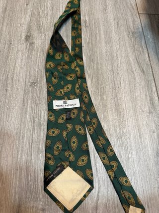 Cravatta Balmain fantasia paisley verde oro