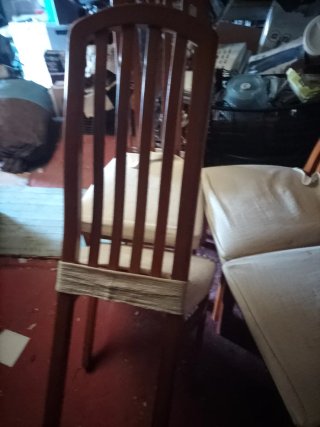 6 Sillas Comedor Tela y Madera