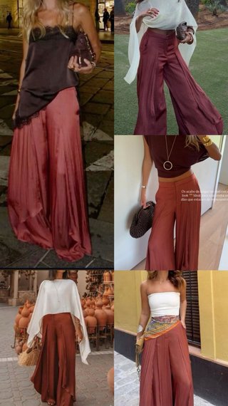 Pantalón fluido terracota talla M