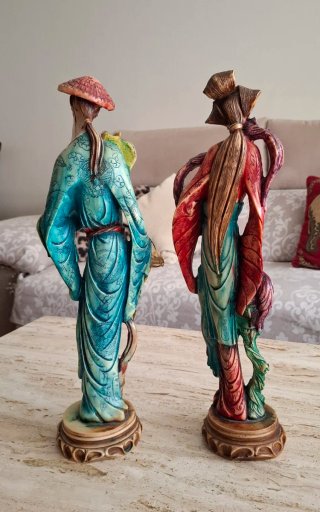 Lote 3 figuras decoración oriental vintage