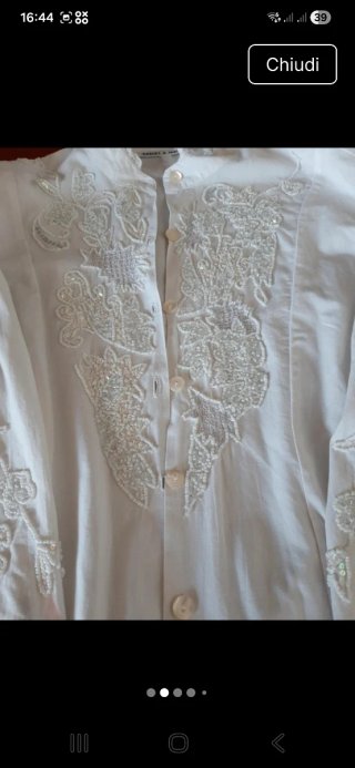 Camicia donna bianca con ricami