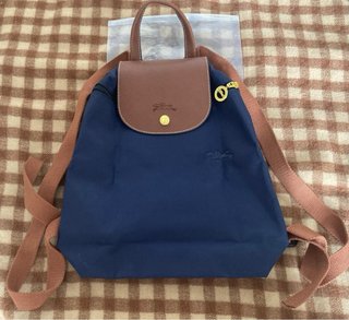 Mochila Longchamp Azul y Marrón