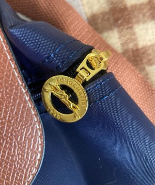 Mochila Longchamp Azul y Marrón
