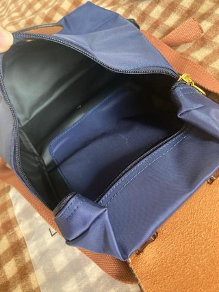Mochila Longchamp Azul y Marrón