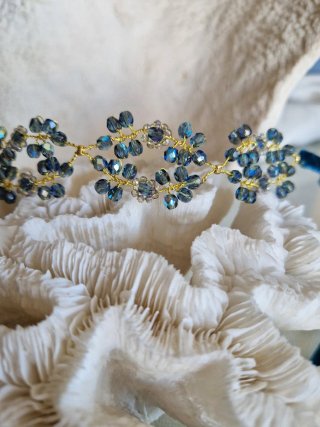 Gargantilla Choker Azul y Dorado