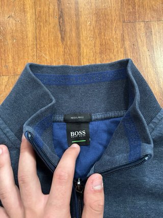 Felpa Hugo Boss con zip - Blu Navy - Taglia L