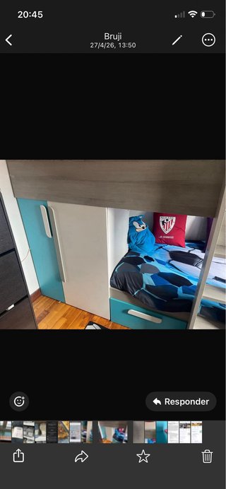 Cama tren infantil con armario y cajones