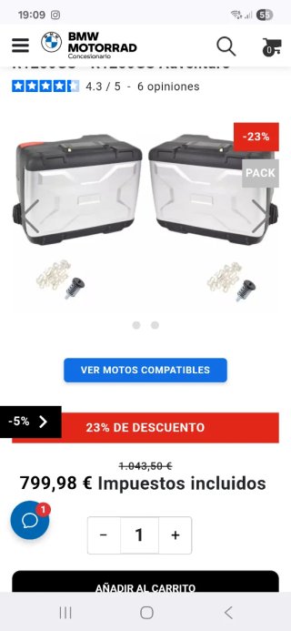 Maletas Laterales y Top Case BMW GS 1250