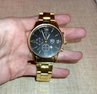 Orologio in Oro per Uomo con Cinturino in Acciaio Inossidabile