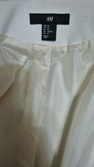 Abrigo H&M Blanco Talla 40