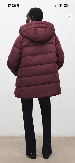 Anorak acolchado con capucha Granate