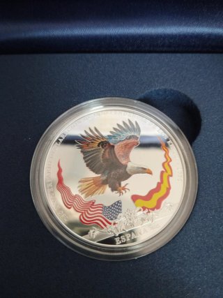Moneda Águila Calva España-EEUU Plata