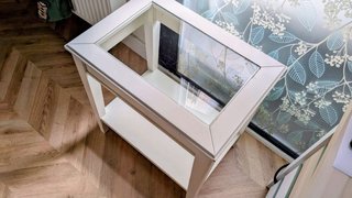 Mesa auxiliar Ikea Liatorp cristal y madera