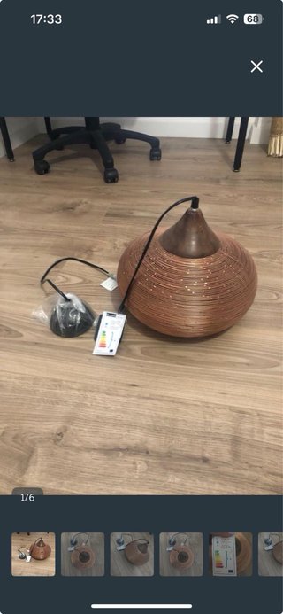 Cuatro Lámparas d techo colgante de papel y madera