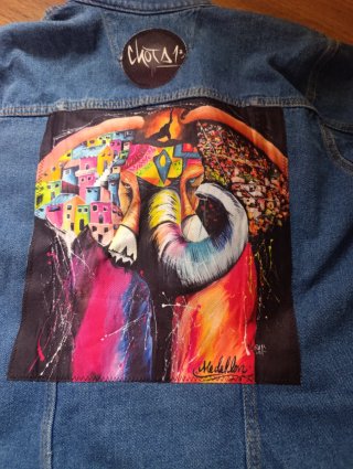 Chaqueta tejana azul