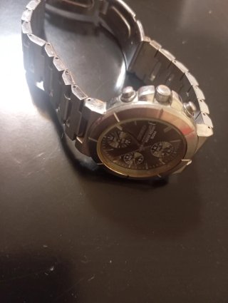Reloj Seiko Cronógrafo Negro y Plateado