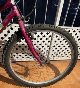 Bicicleta de montaña morada