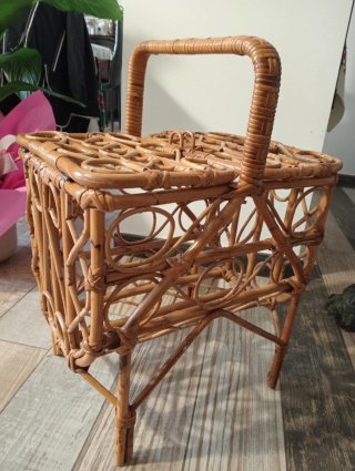 Cestino vintage bambù/rattan anni 60/70
