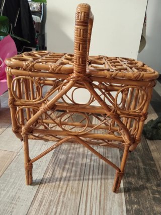 Cestino vintage bambù/rattan anni 60/70