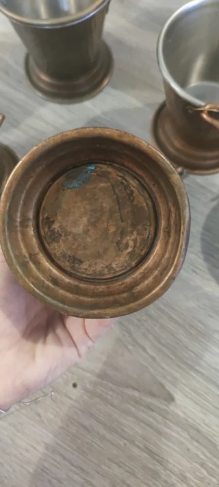 Cazo cobre martillado con asa