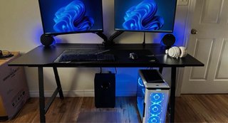 Escritorio IKEA UPESTELARE Negro/Gris