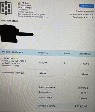 Batería LiFePO4 de gran capacidad (8kWh)
