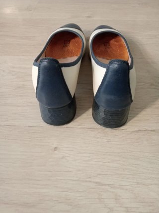 Zapatos bicolor mujer tacón elegante