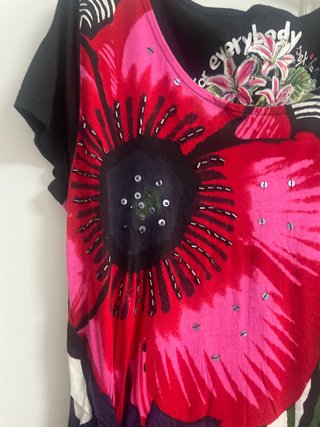Vestido Desigual flores y rayas