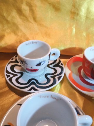Set 4 Tazzine Caffè con Piattini