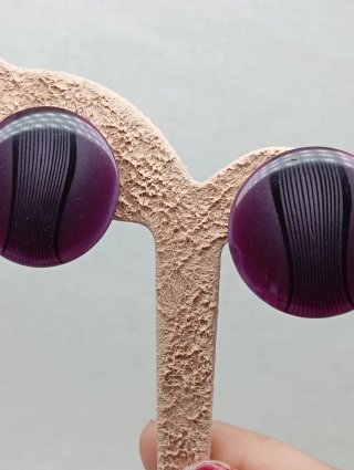 Pendientes Vintage Años 80 Morados y Negros