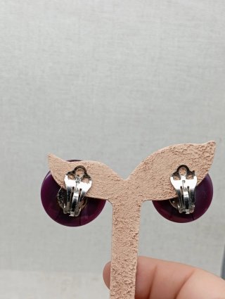 Pendientes Vintage Años 80 Morados y Negros