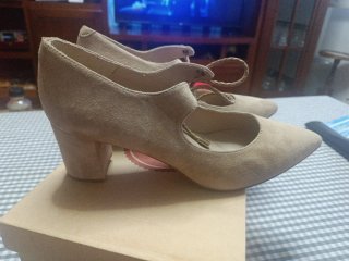 Zapatos Lesac Beige Tacón Mary Jane