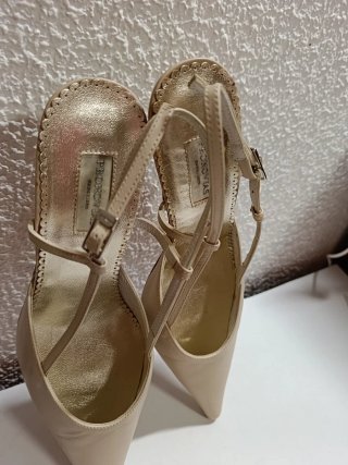 Zapatos Pronovias Beige y Dorado Talla /37/