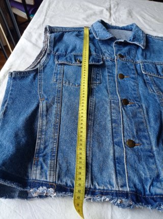 Chaleco Vaquero Oversized Azul Talla XL. Unisex.
